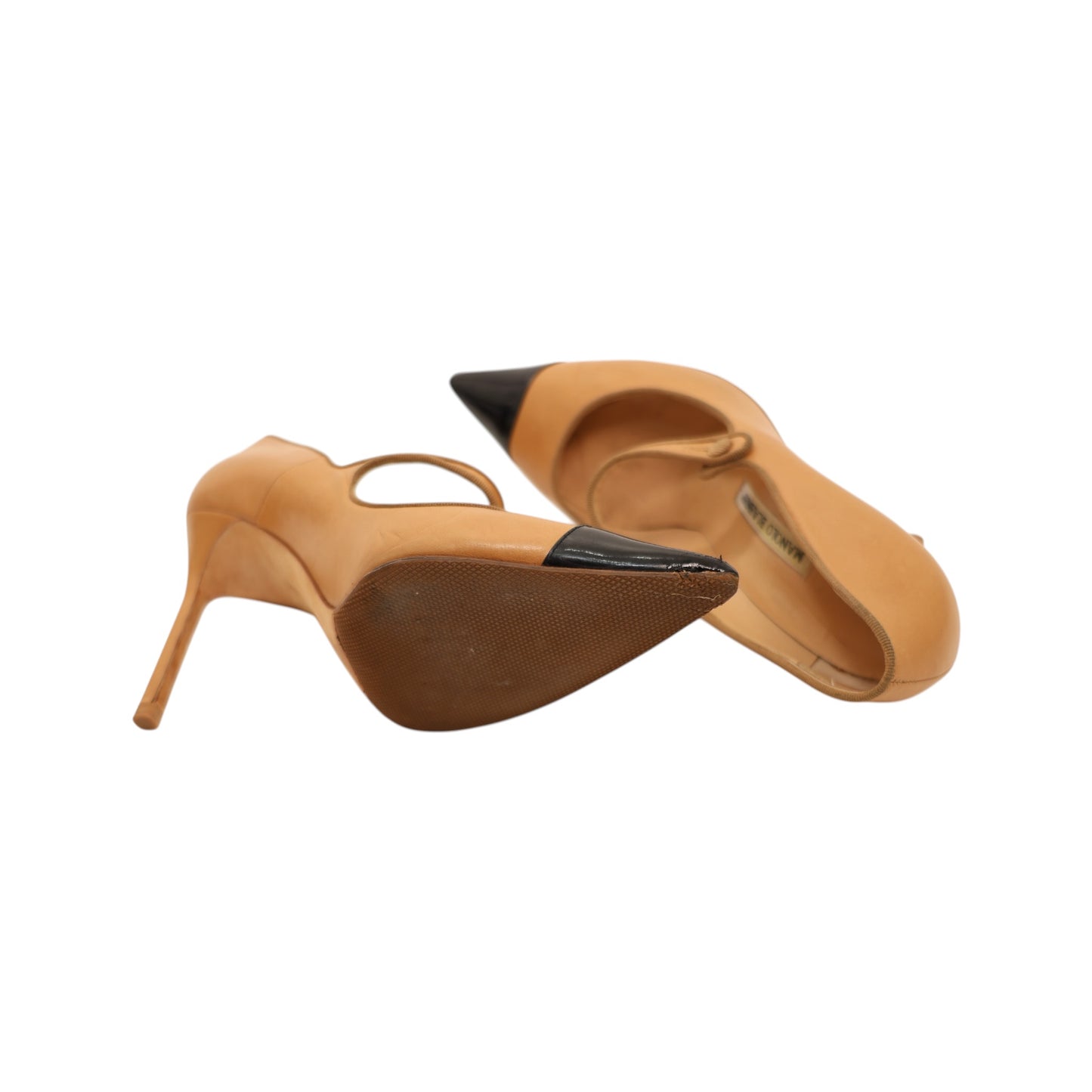 Manolo Blahnik Campari Grosgrain Trim Pumps (Size 39.5)