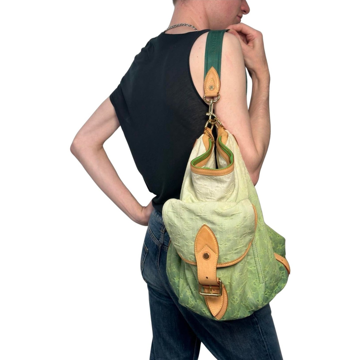 Louis Vuitton Vert Ombre Monogram Denim Sunburst Limited Edition PM Bag