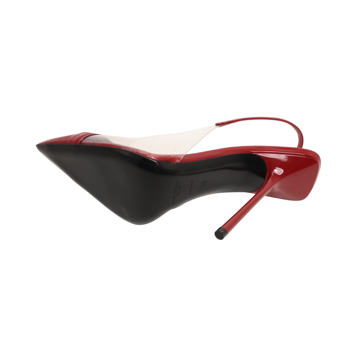 Saint Laurent Chica Transparent Slingback Pumps (Size 38)