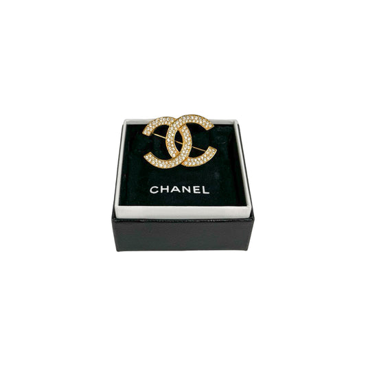 Chanel Vintage Strass CC Brooch