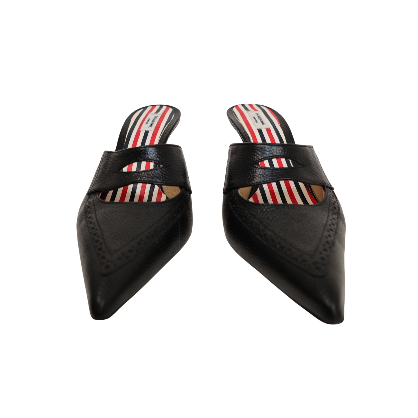 Thom Browne Cut Out Leather Penny Mules (Size 37.5)
