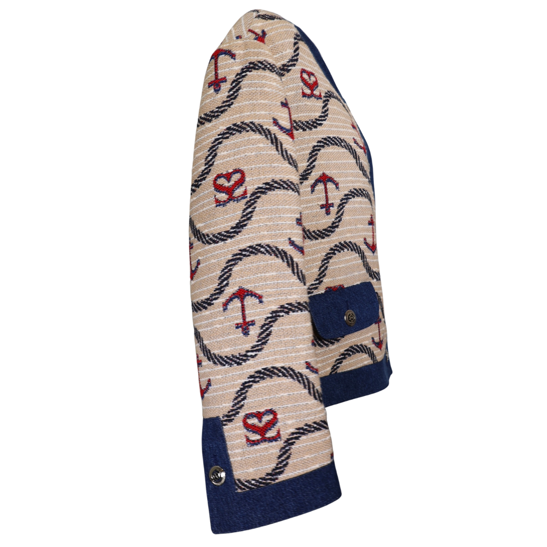 Sandro Rosetta Anchor Pattern Jacquard Jacket