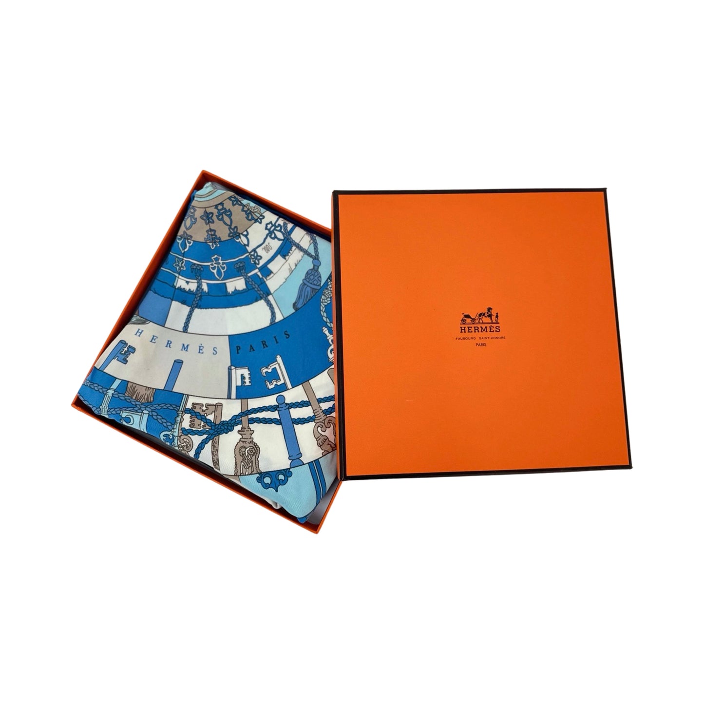 HERMÈS Tour De Cles 70 Silk Scarf