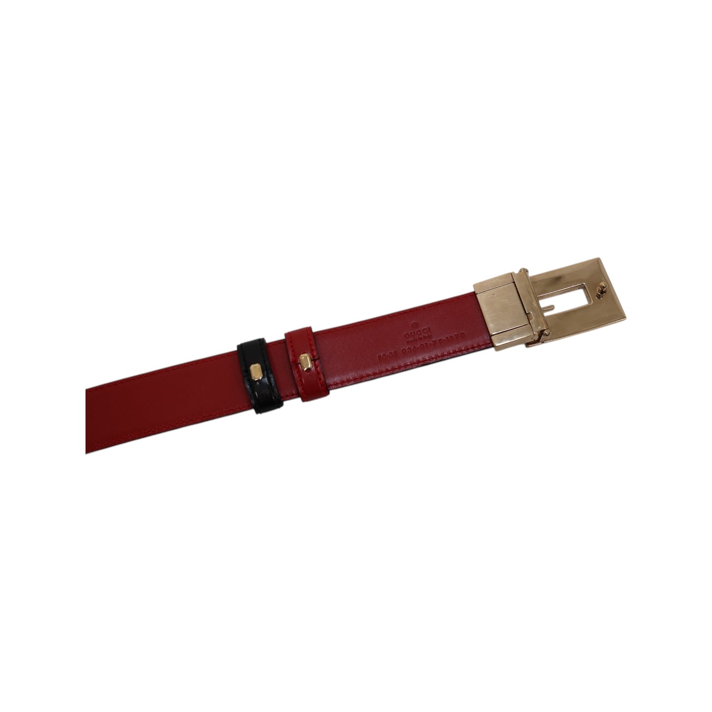 Gucci Vintage G Square Buckle Leather Belt