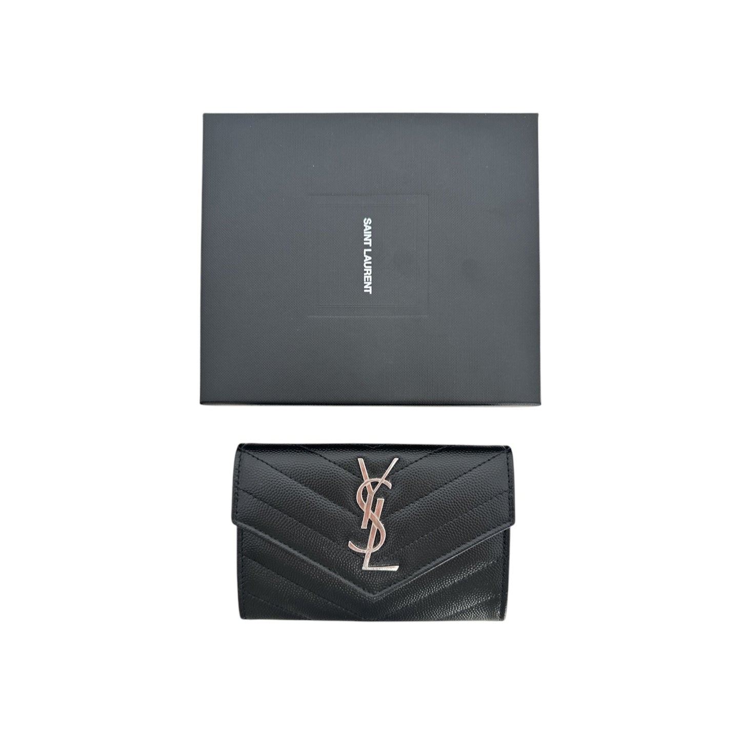 Saint Laurent Matelassé Chevron Monogram Small Envelope Wallet