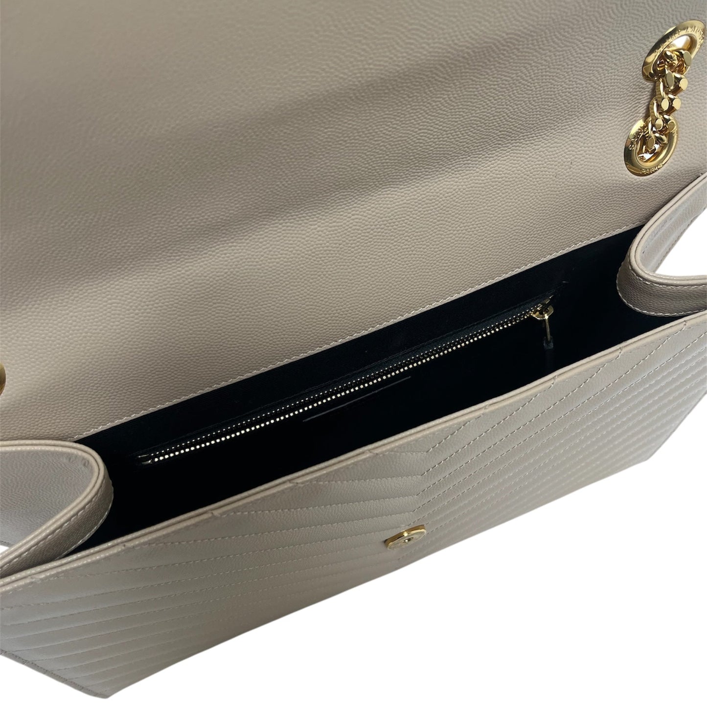 Saint Laurent Large Chevron Envelope Flap Bag