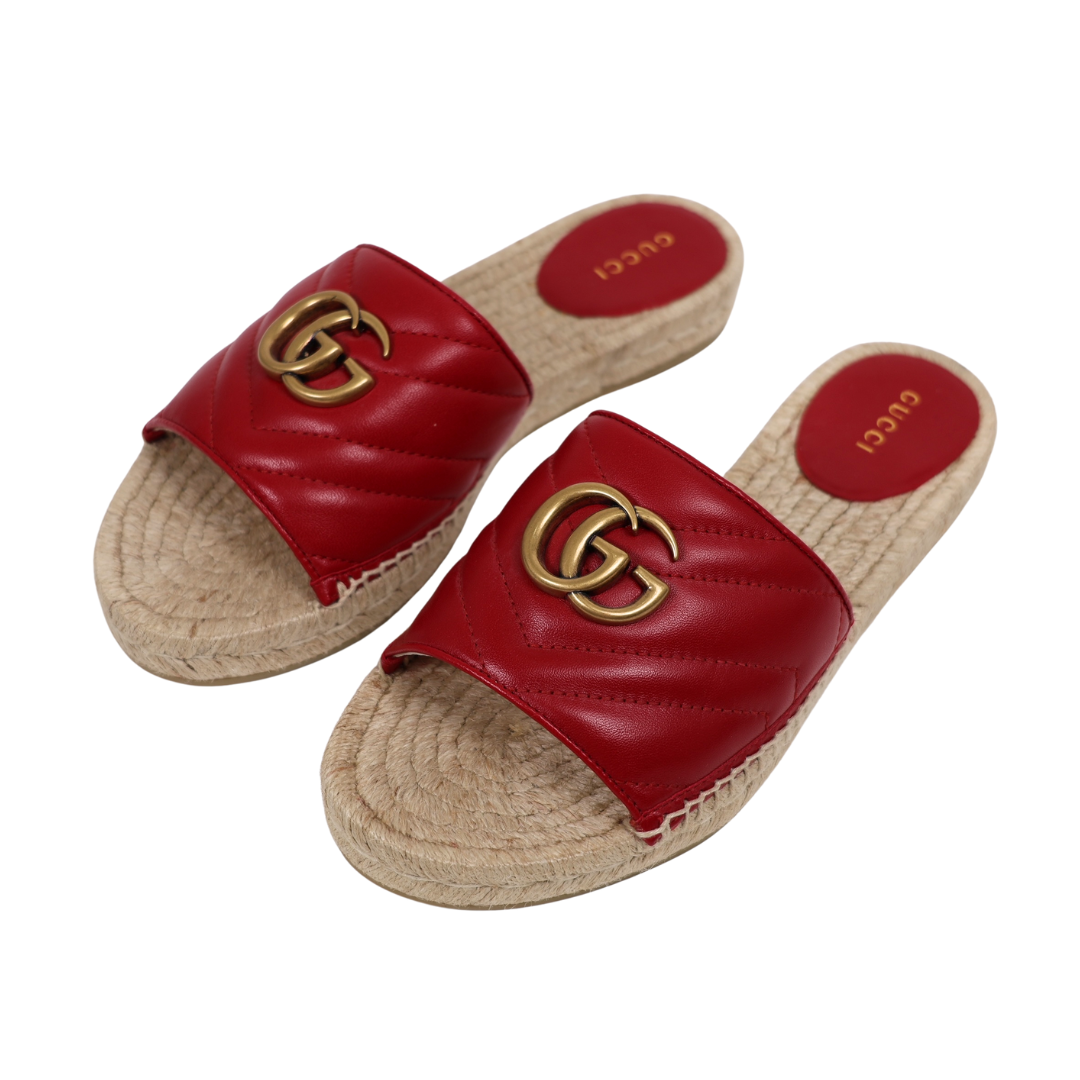 Gucci GG Marmont Espadrille Slides (Size 37.5)