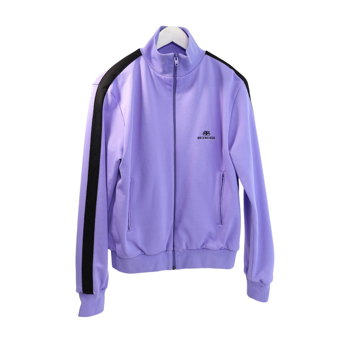 Balenciaga Purple Side Stripe Logo Track Jacket