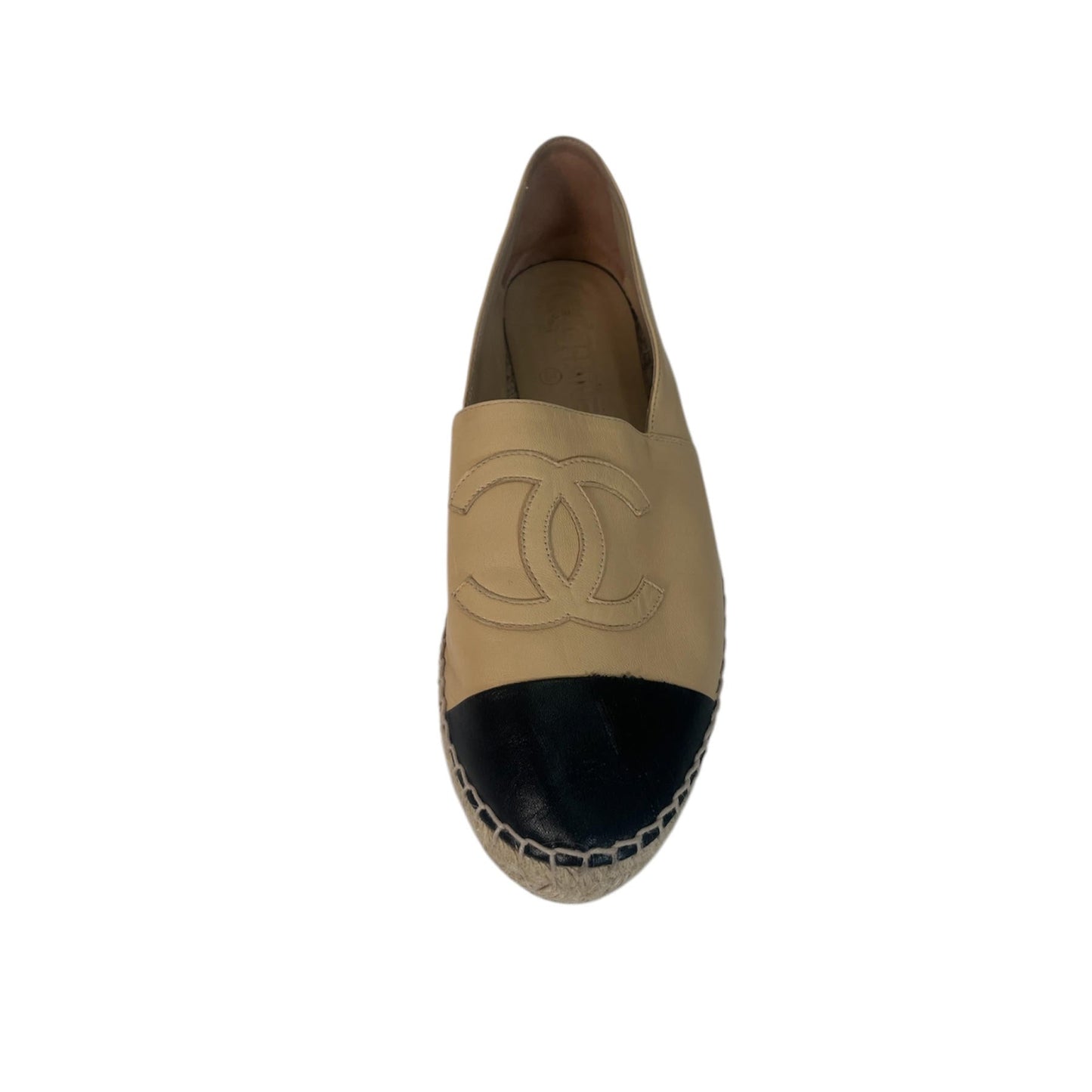 Chanel Interlocking CC Logo Leather Espadrilles (Size 41)