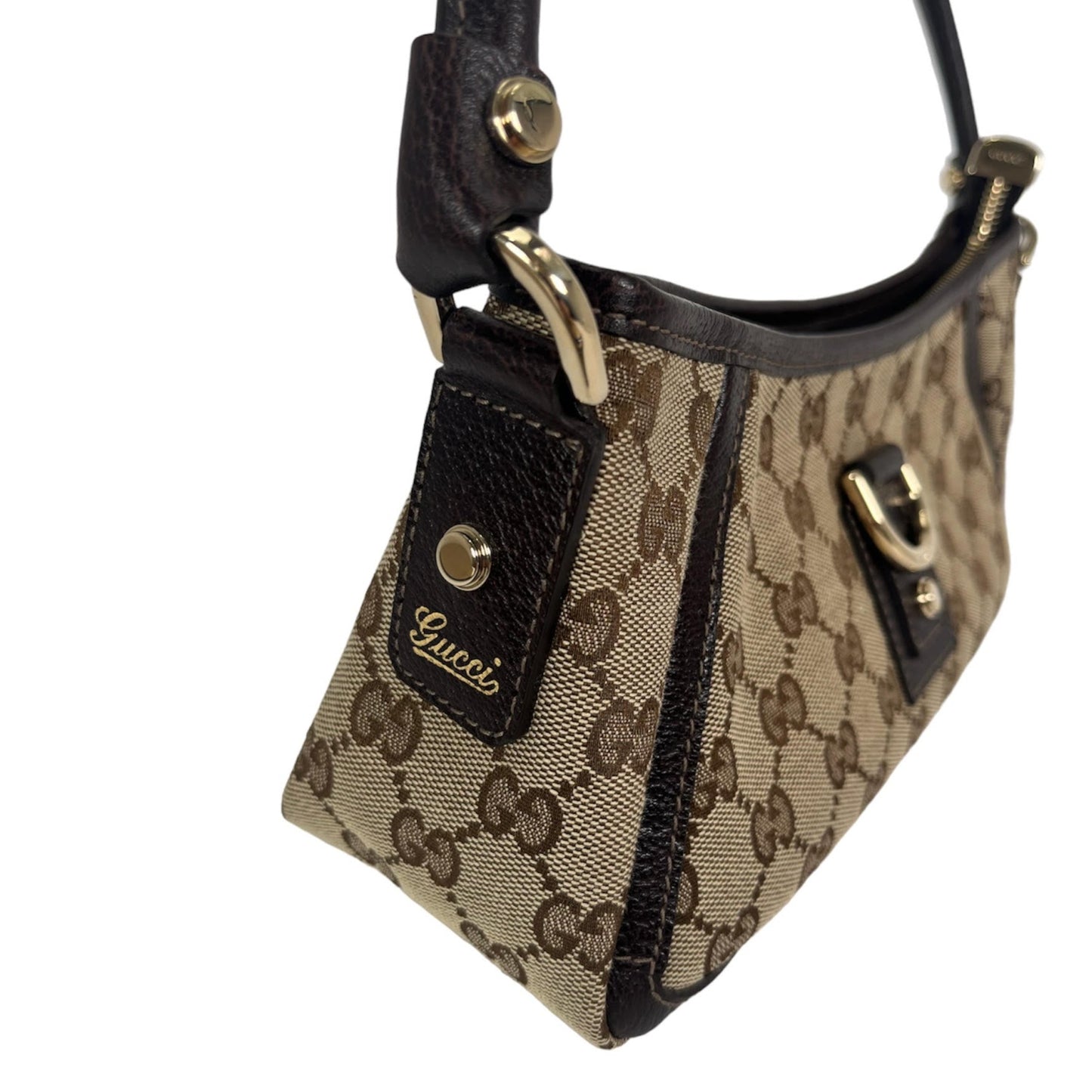 Gucci Guccissima Canvas D-Ring Abbey Baguette Bag