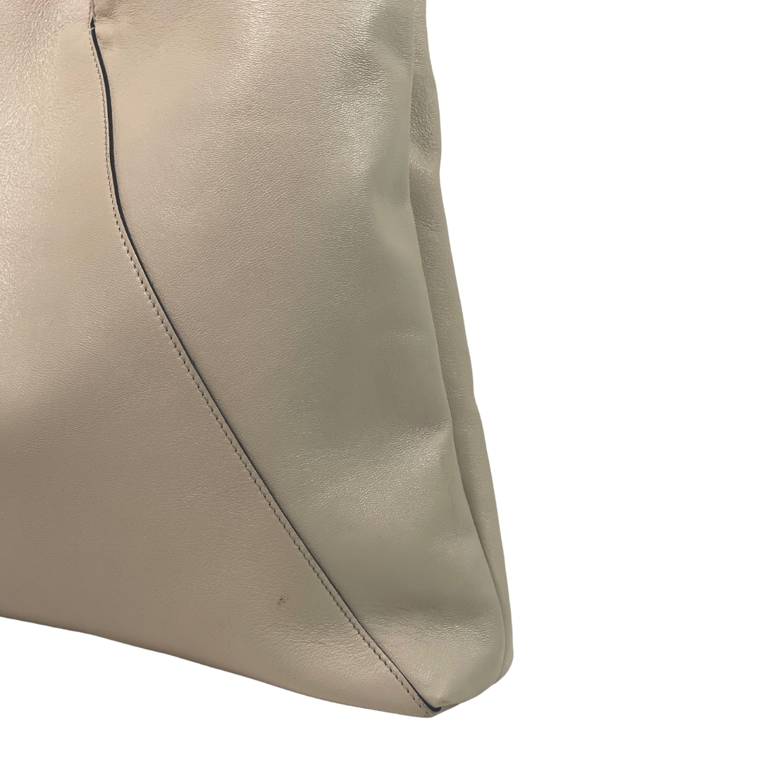 Brunello Cucinelli Cream Leather Shoulder Bag