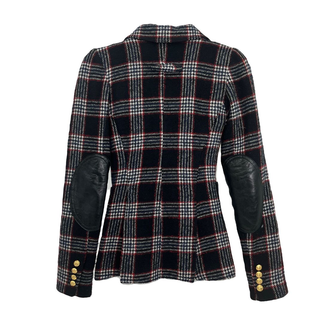 Smythe Plaid Wool Blazer (Size 2)
