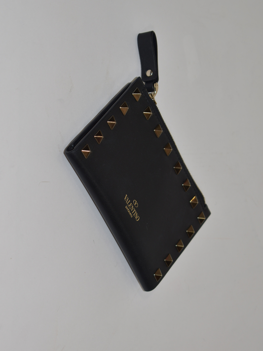 Valentino Rockstud Accents Leather Wallet