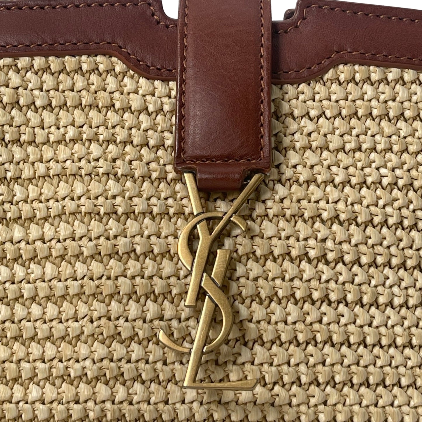 Saint Laurent Monogram Cabas Downtown Straw Baby