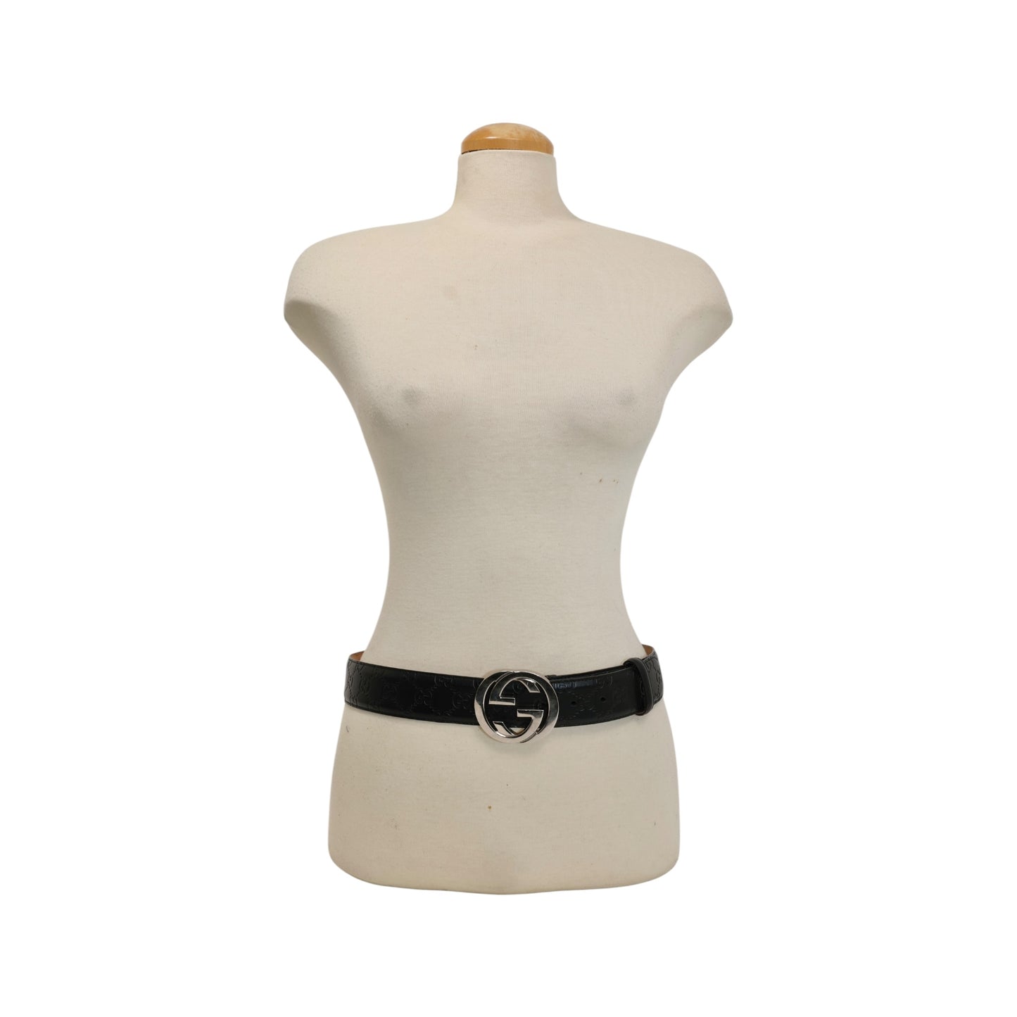 Gucci GG Leather Interlocking G Buckle Belt