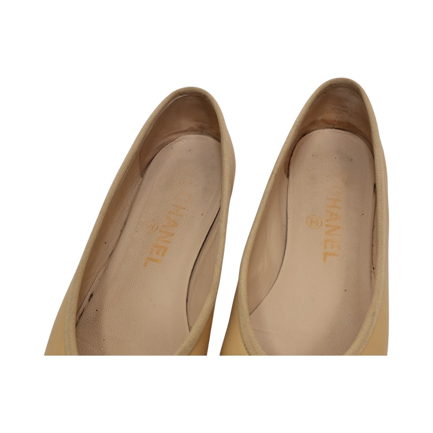 Chanel Interlocking CC Lambskin Leather Ballet Flats (Size 38)
