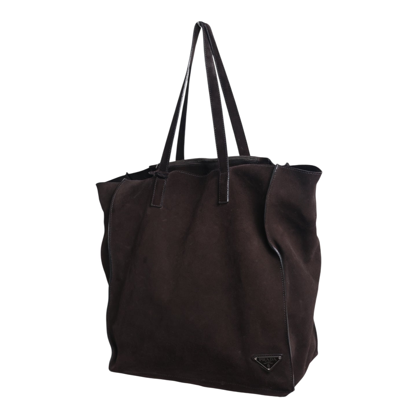 Prada Suede Leather Two-Way Tote Bag