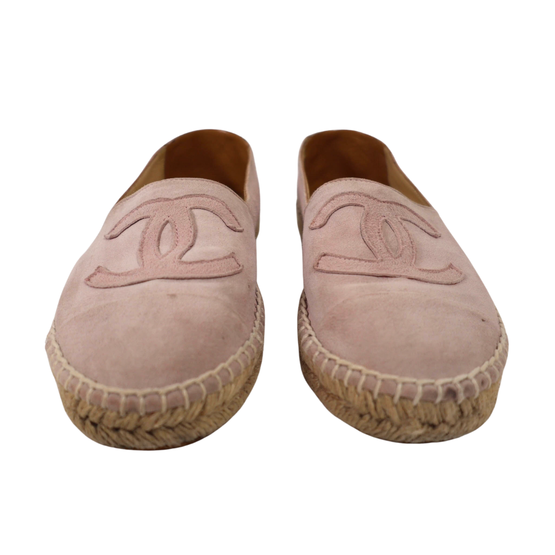 Chanel Interlocking CC Logo Suede Espadrilles (Size 37)
