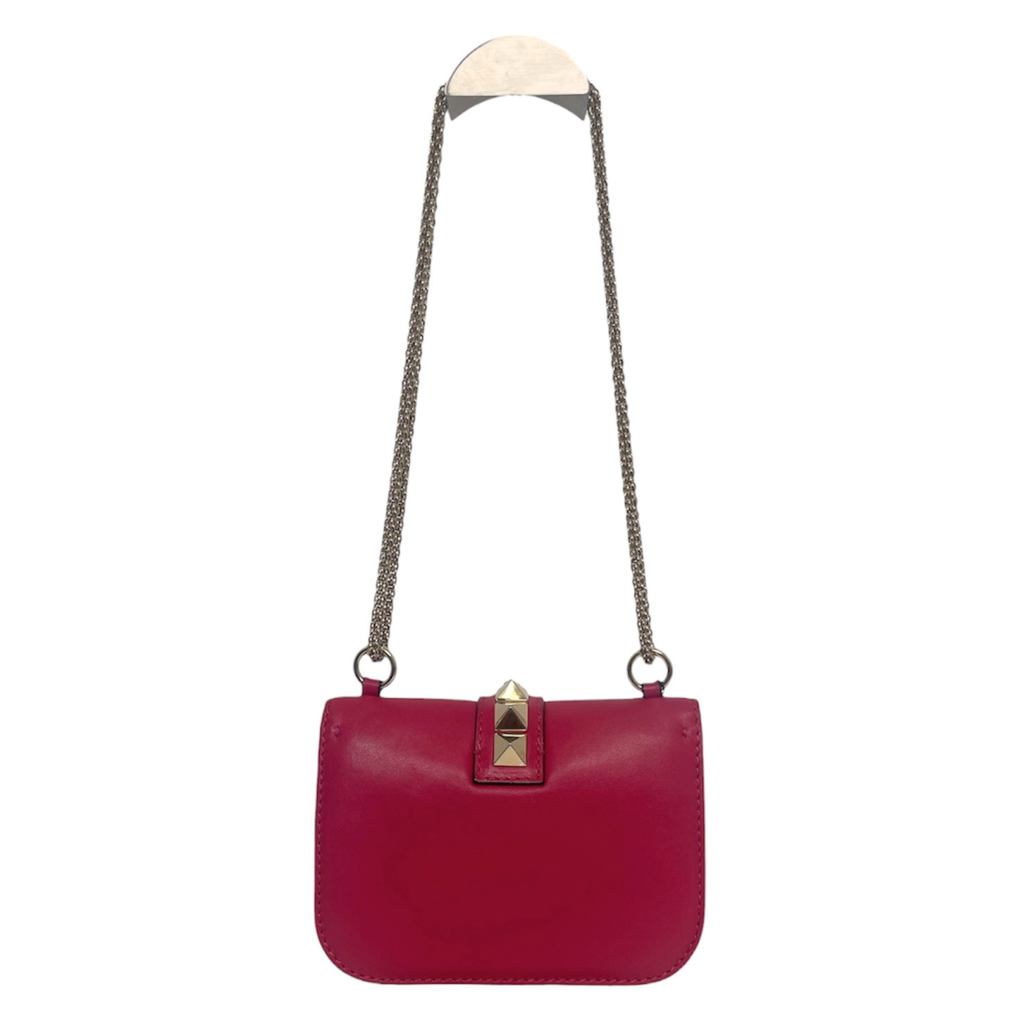 Valentino Leather Rockstud Glam Lock Shoulder Bag