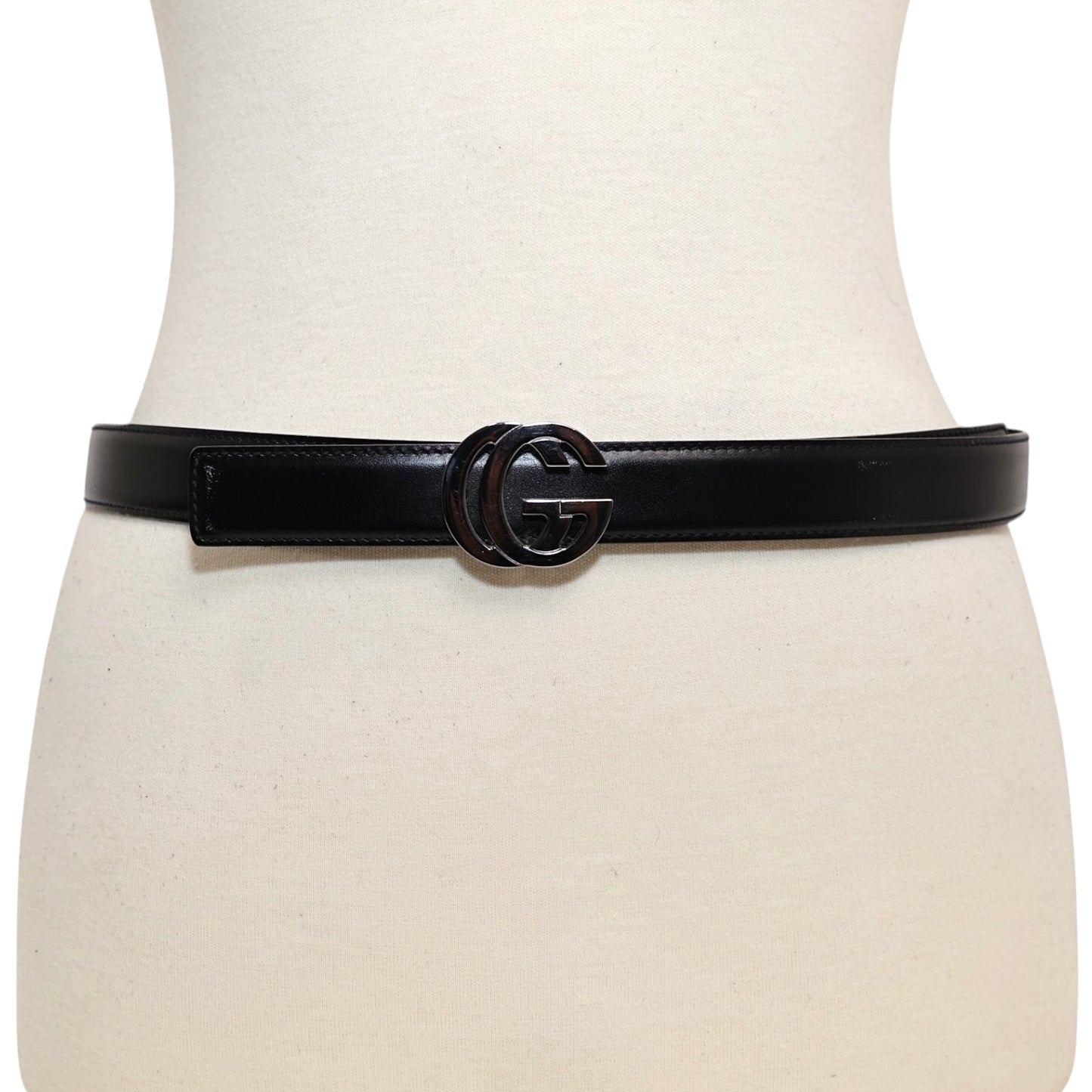 Gucci Thin Interlocking GG Leather Belt