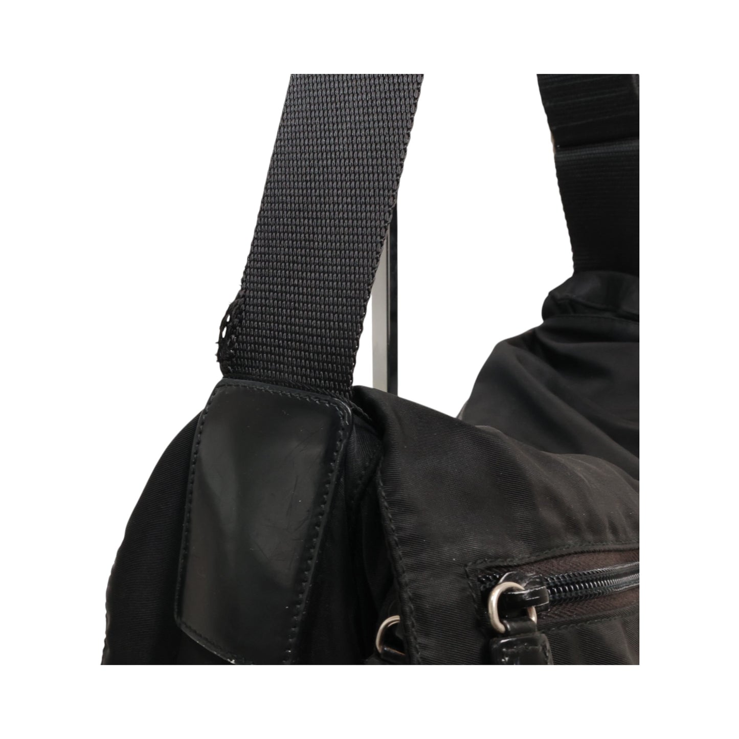 Prada Tessuto Nylon Vintage Double Pocket Messenger Bag