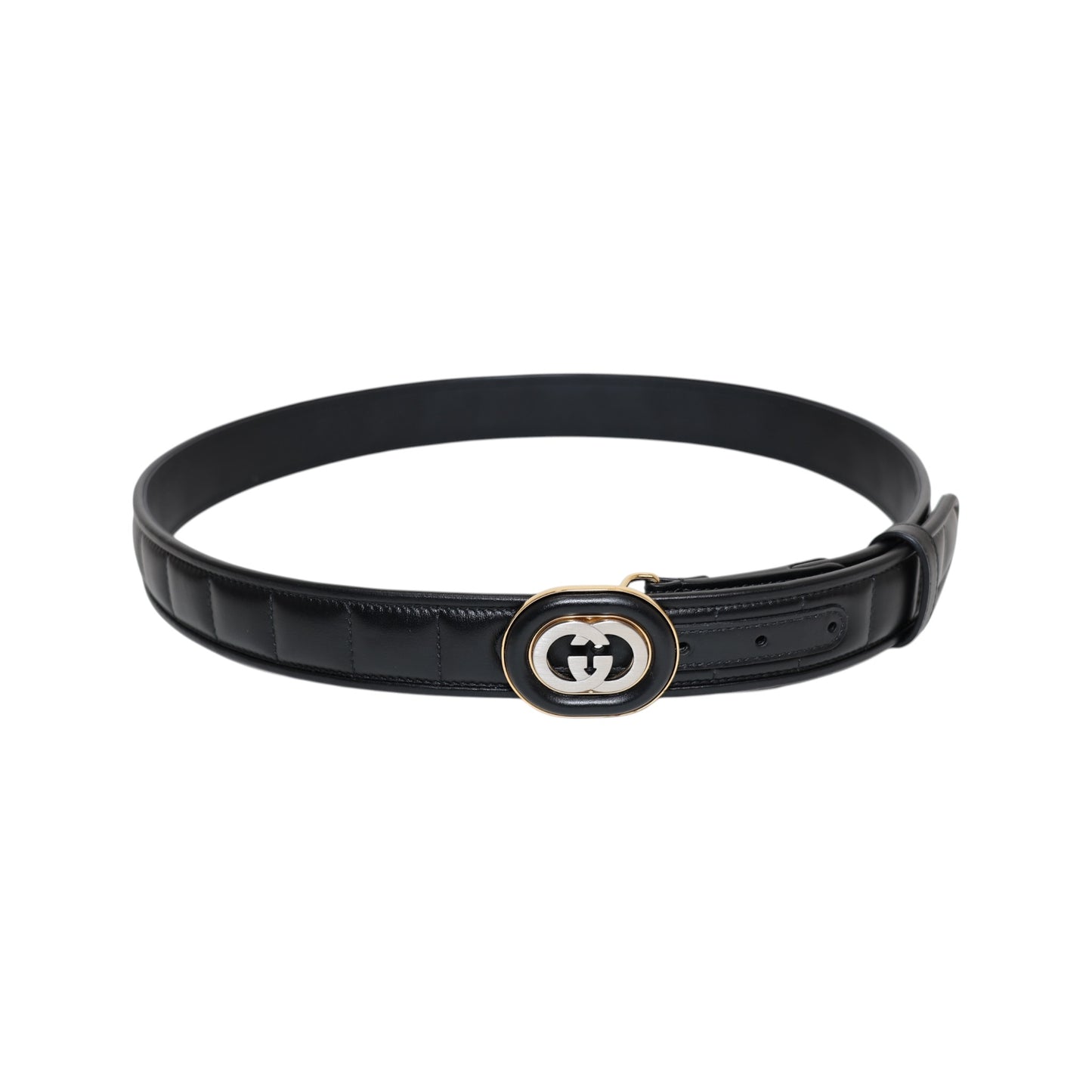 Gucci Interlocking G Quilted Leather Belt