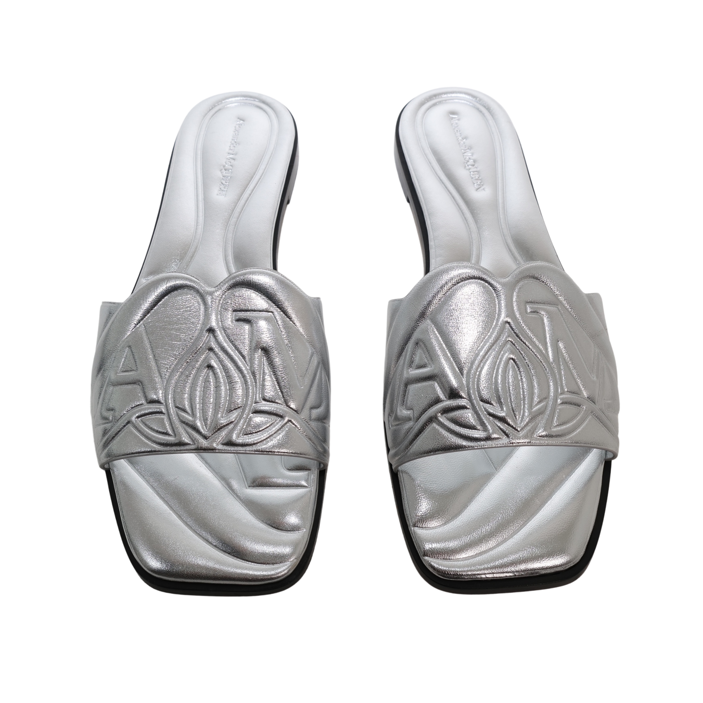 Alexander McQueen Embossed Logo Slides (Size 40)