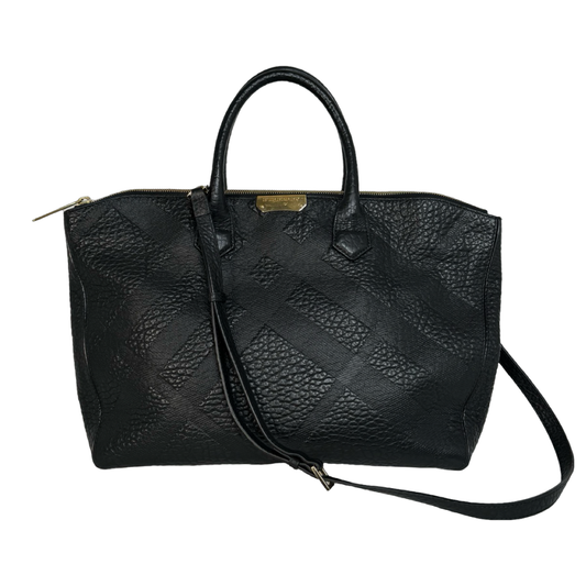 Burberry Check Embossed Leather Drewsbury Tote Bag