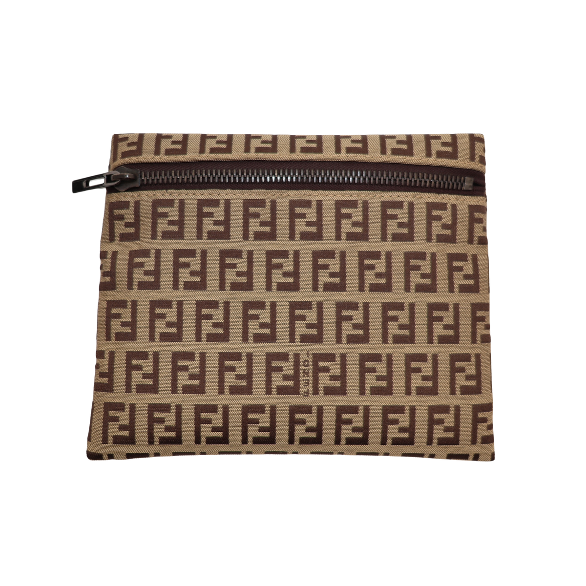 Fendi Zucchino FF Canvas Zip Pouch