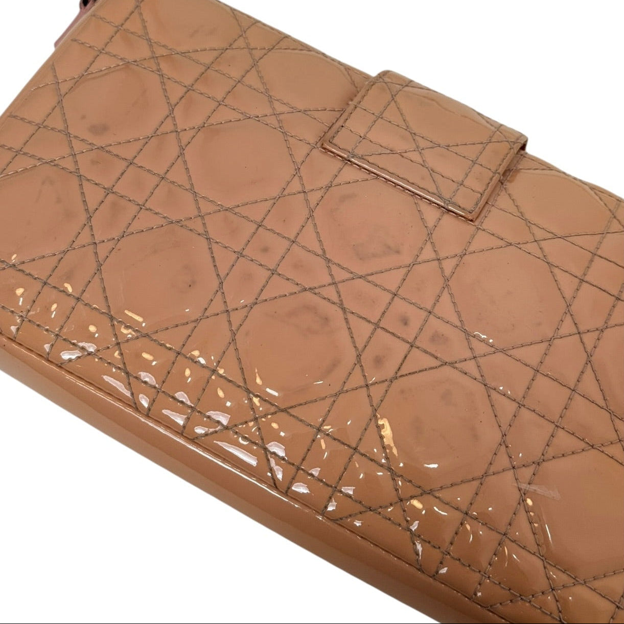 Christian Dior Miss Dior Cannage Promenade Patent Leather Pouch Bag