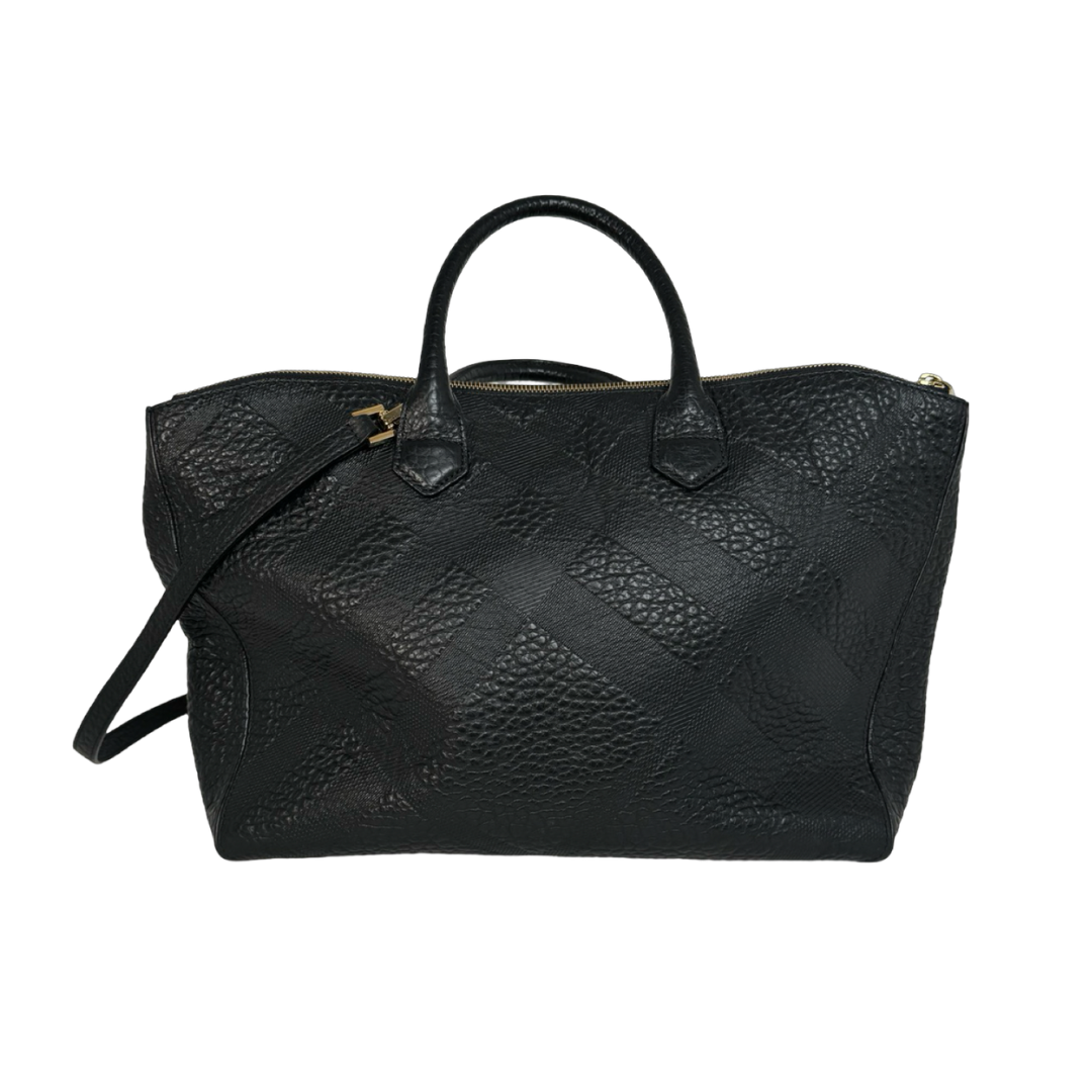 Burberry Check Embossed Leather Drewsbury Tote Bag