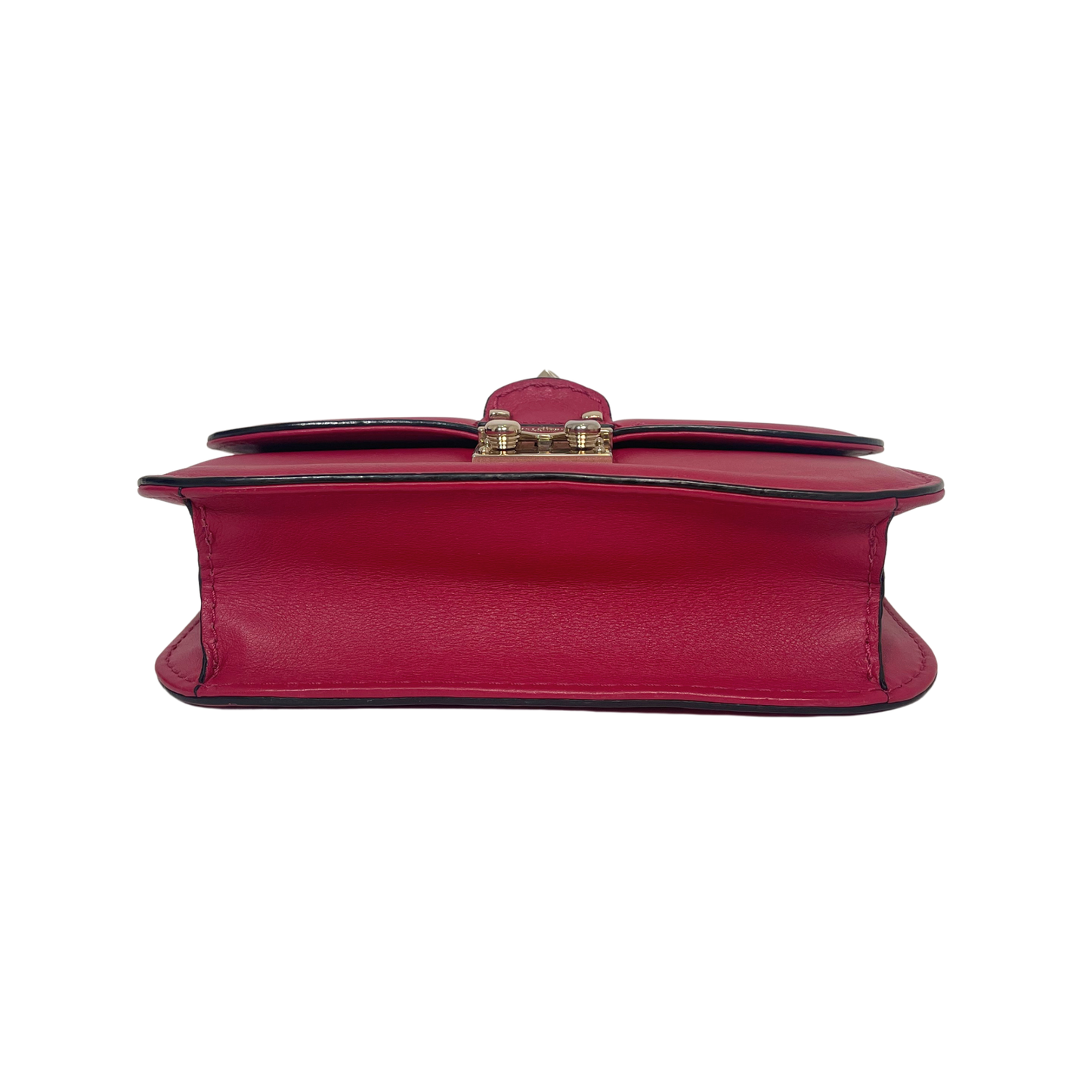 Valentino Leather Rockstud Glam Lock Shoulder Bag