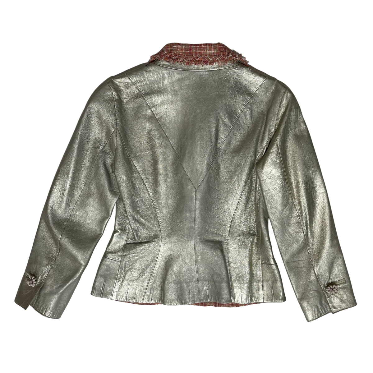 Louis Vuitton Vintage Lambskin Leather & Tweed Blazer