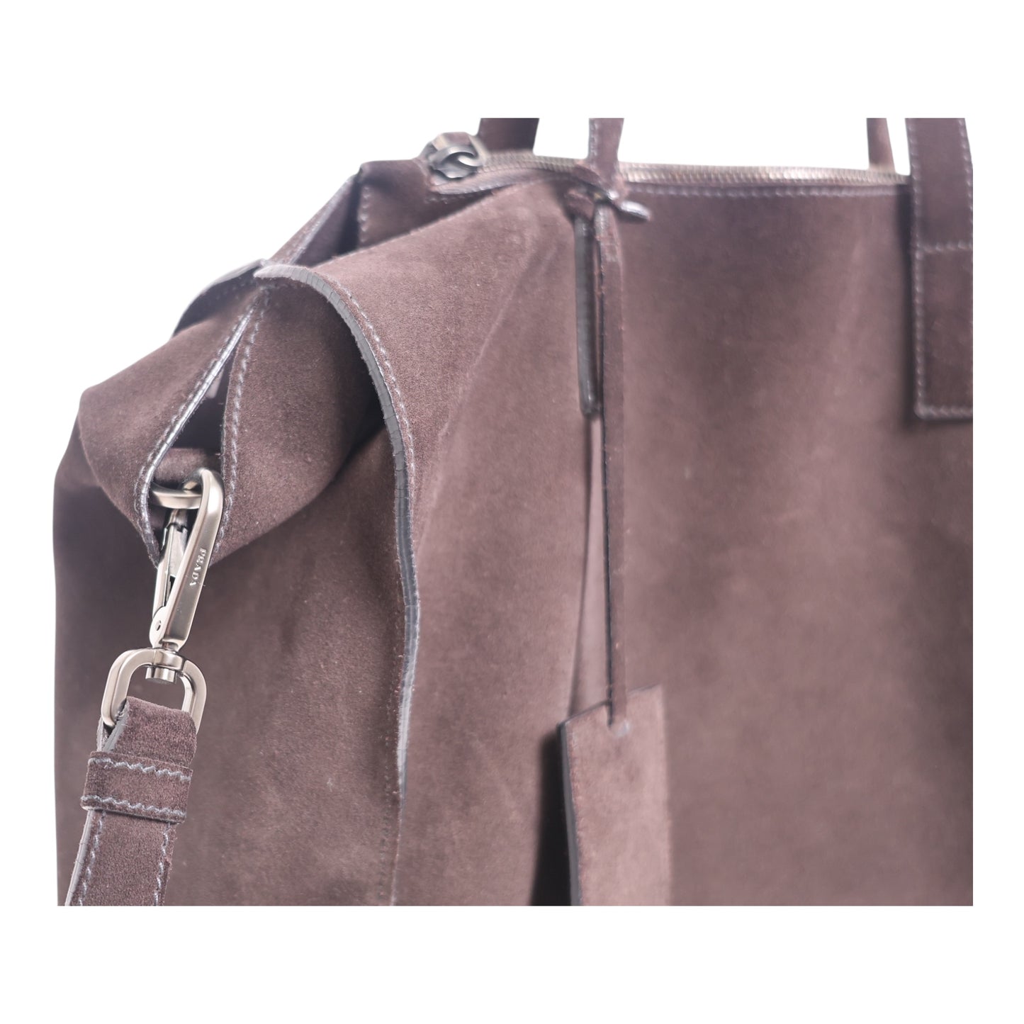 Prada Suede Leather Two-Way Tote Bag