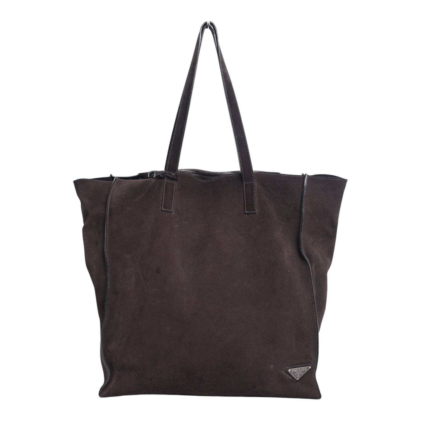 Prada Suede Leather Two-Way Tote Bag