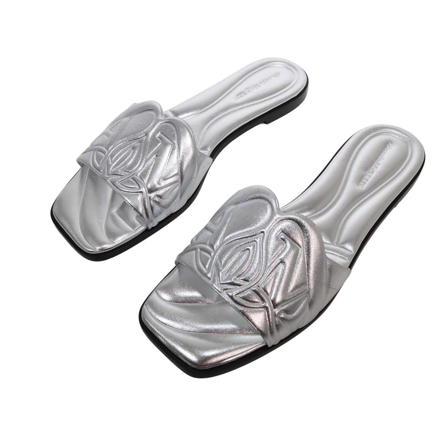 Alexander McQueen Embossed Logo Slides (Size 40)