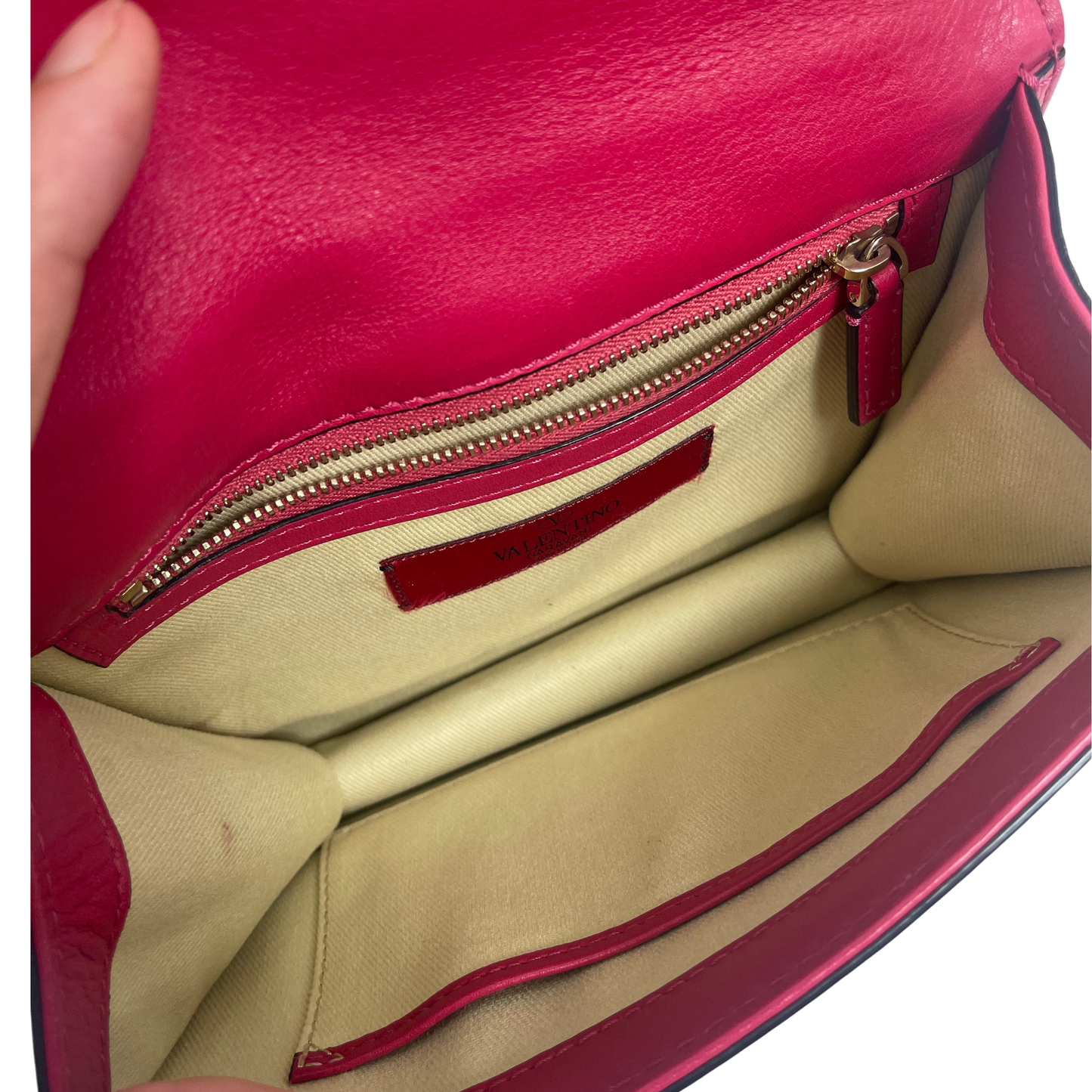 Valentino Leather Rockstud Glam Lock Shoulder Bag