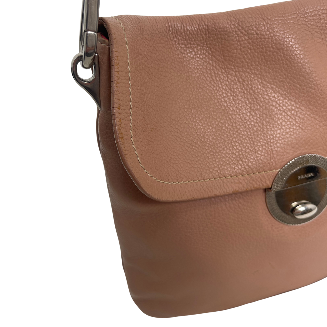 Prada Daino Leather Tassel Shoulder Bag