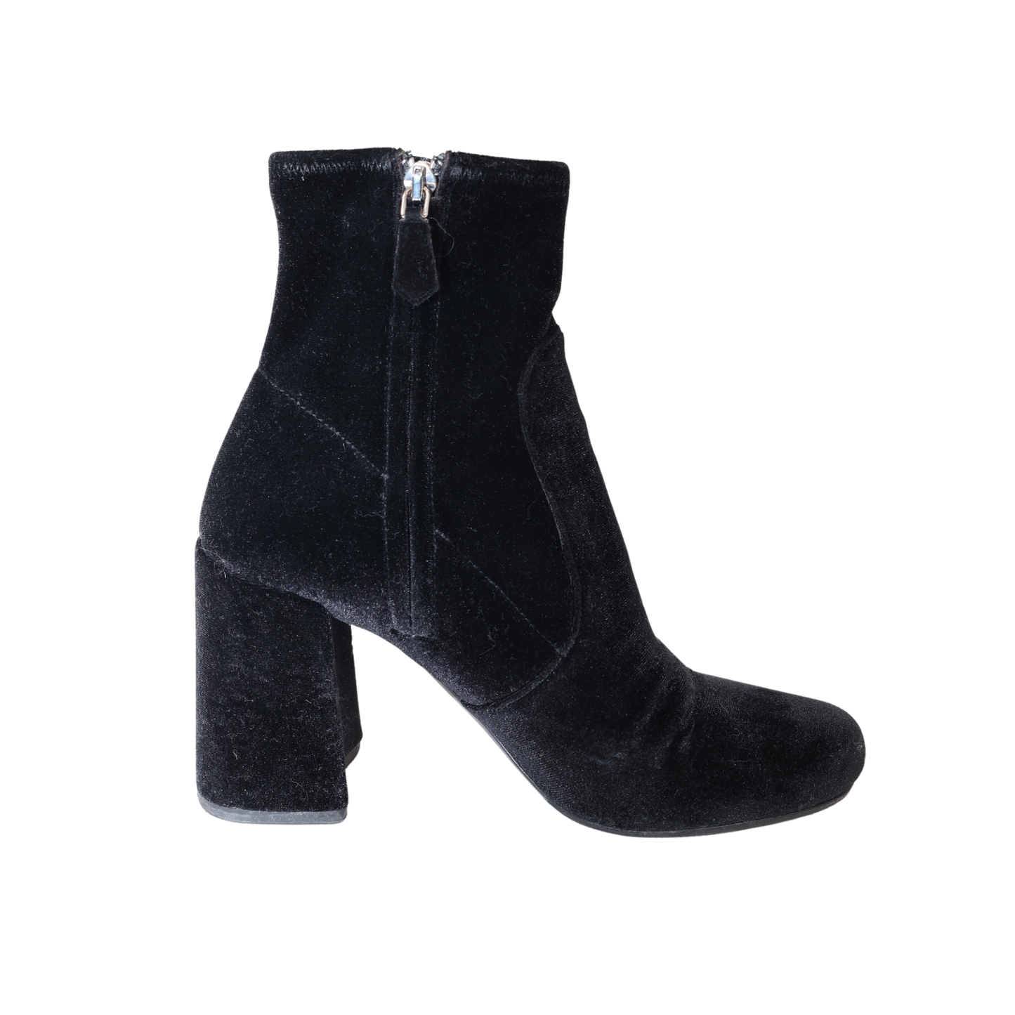 Prada Calzature Donna Stretch Velvet Ankle Boots (Size 37)