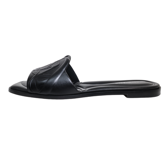Alexander McQueen Embossed Logo Slides (Size 40)