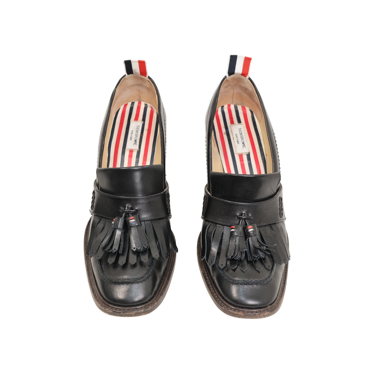 Thom Browne Tassel Knit Leather Loafers (Size 37.5)
