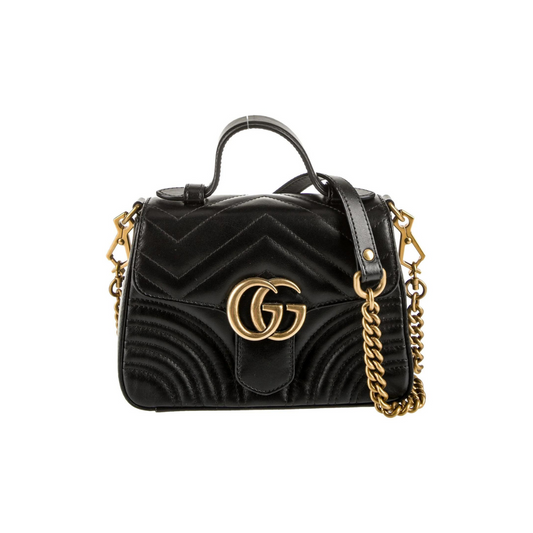 Gucci Mini GG Marmont Matelassé Top Handle Bag