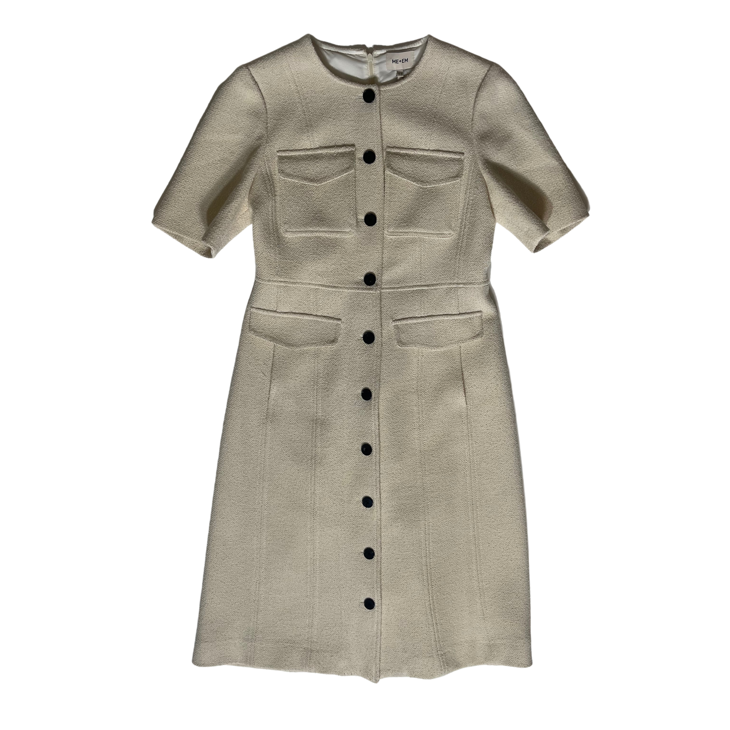 ME + EM Tweed Button Front Midi Dress