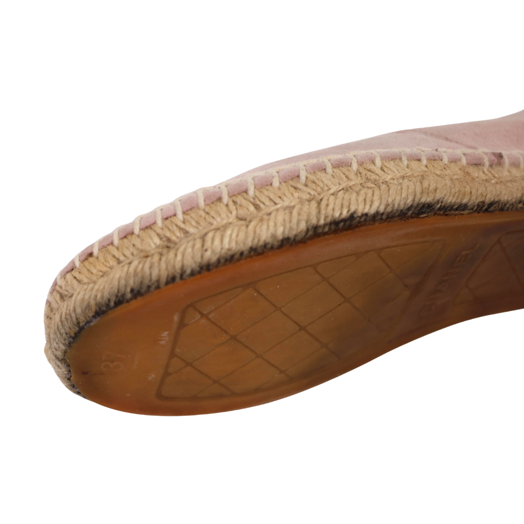 Chanel Interlocking CC Logo Suede Espadrilles (Size 37)
