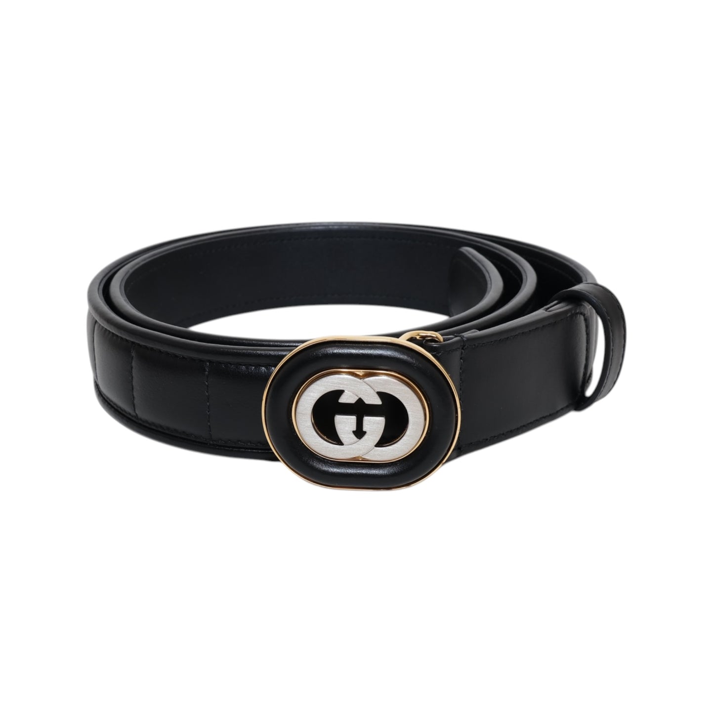 Gucci Interlocking G Quilted Leather Belt