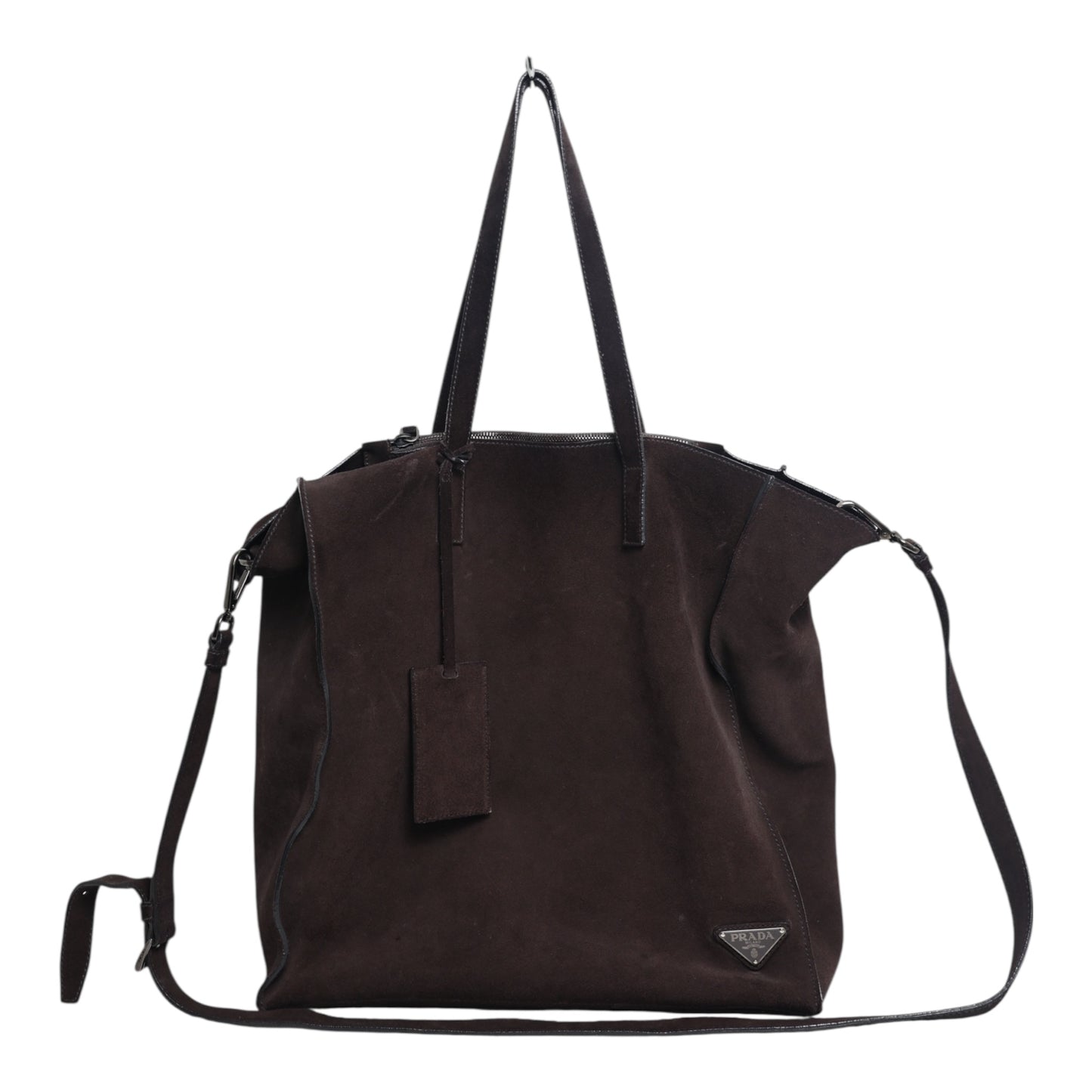 Prada Suede Leather Two-Way Tote Bag