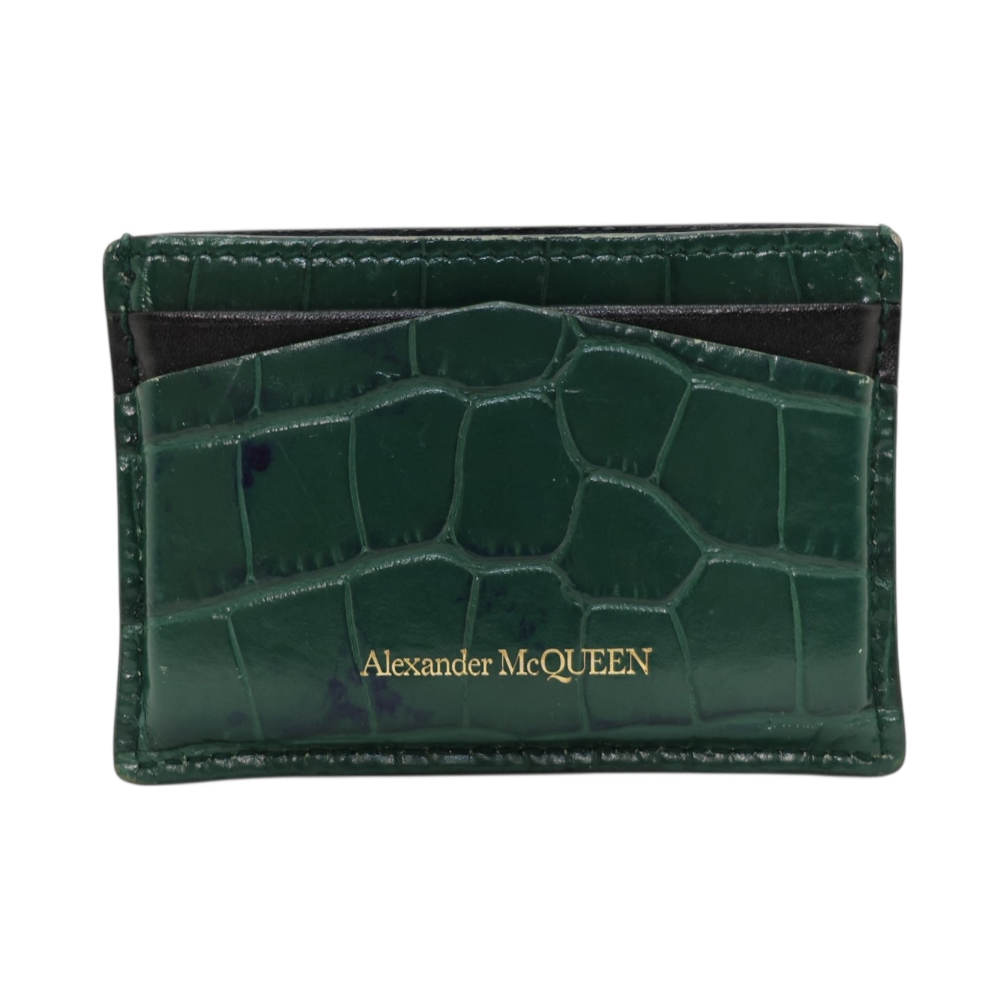 Alexander McQueen Embossed Leather Card Holder
