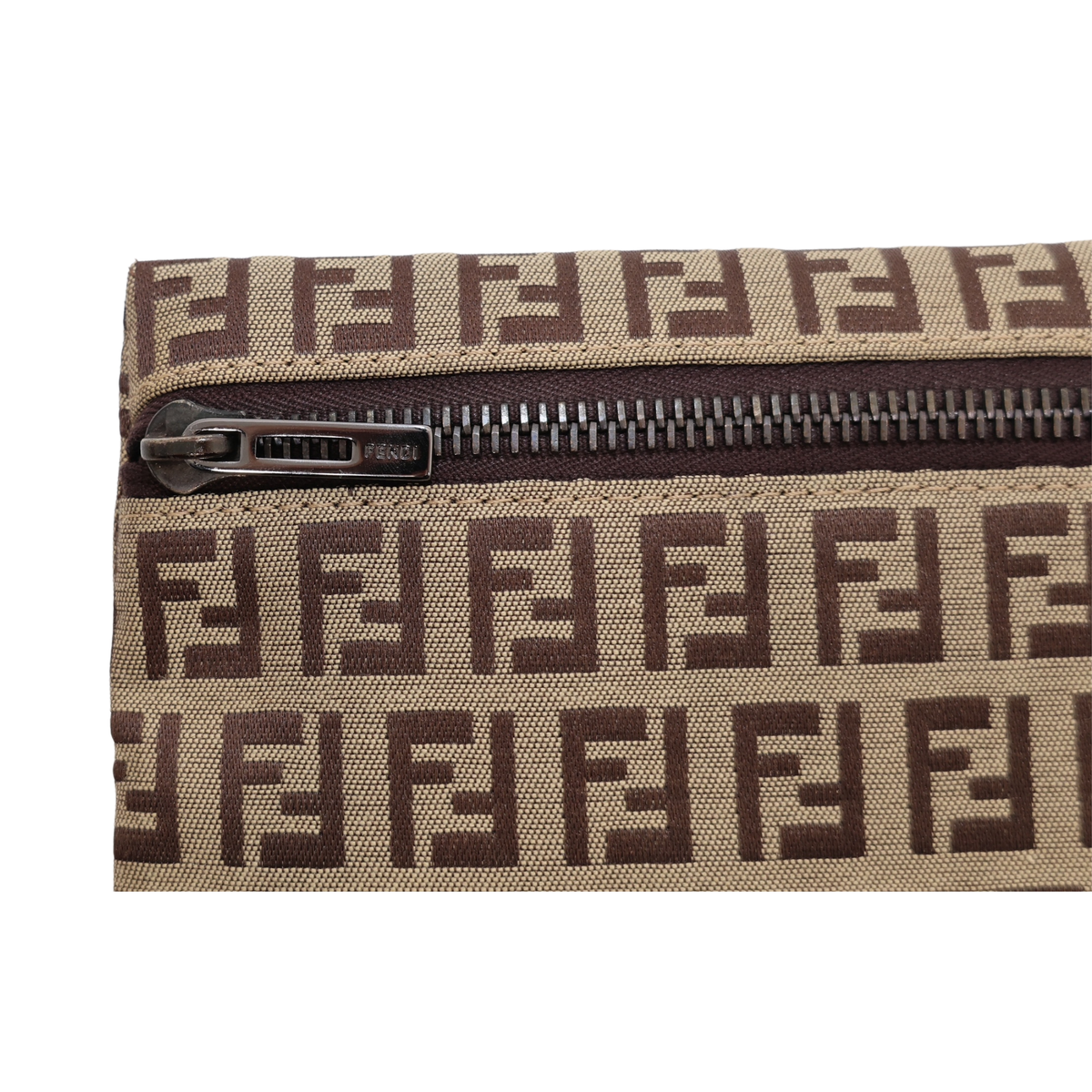 Fendi Zucchino FF Canvas Zip Pouch