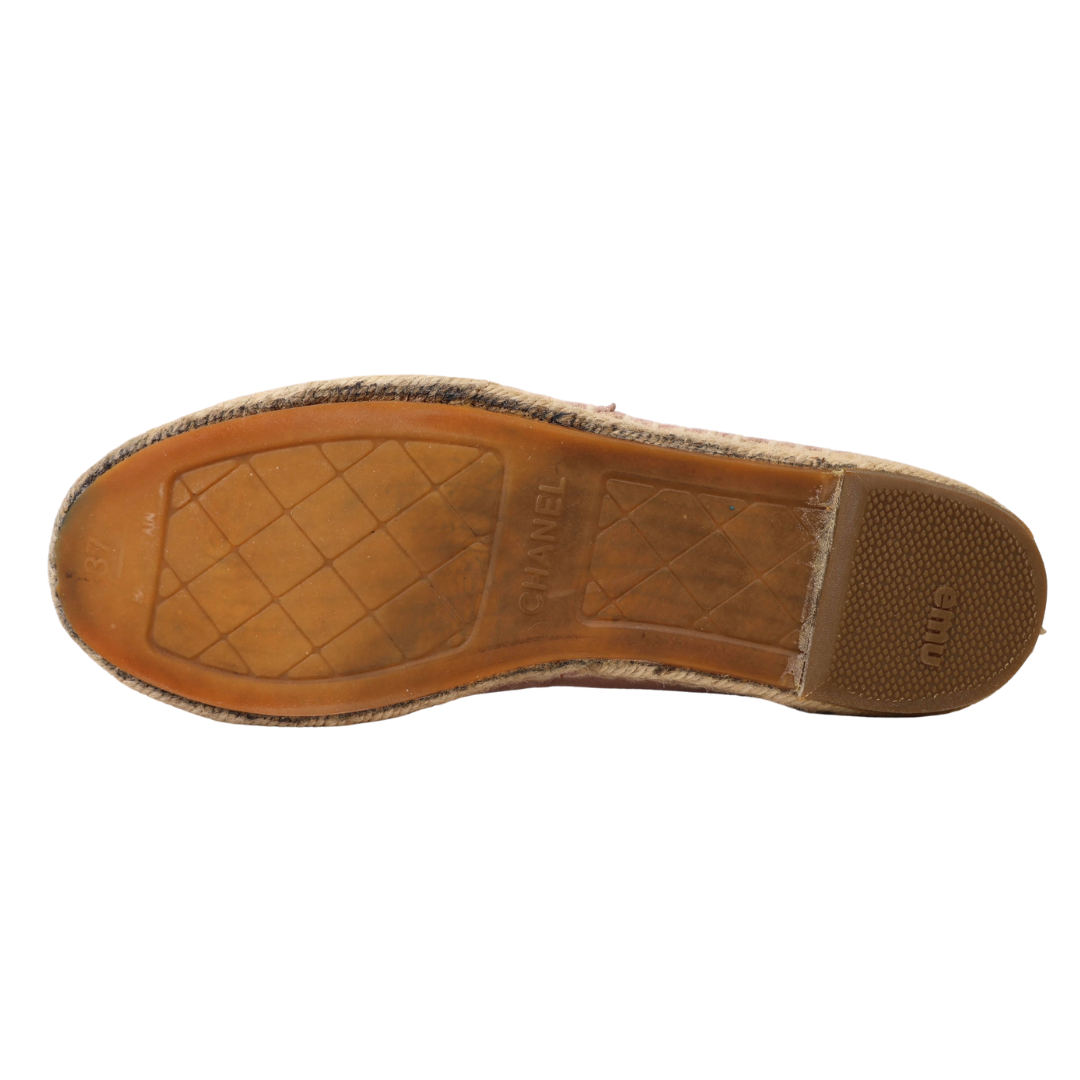 Chanel Interlocking CC Logo Suede Espadrilles (Size 37)