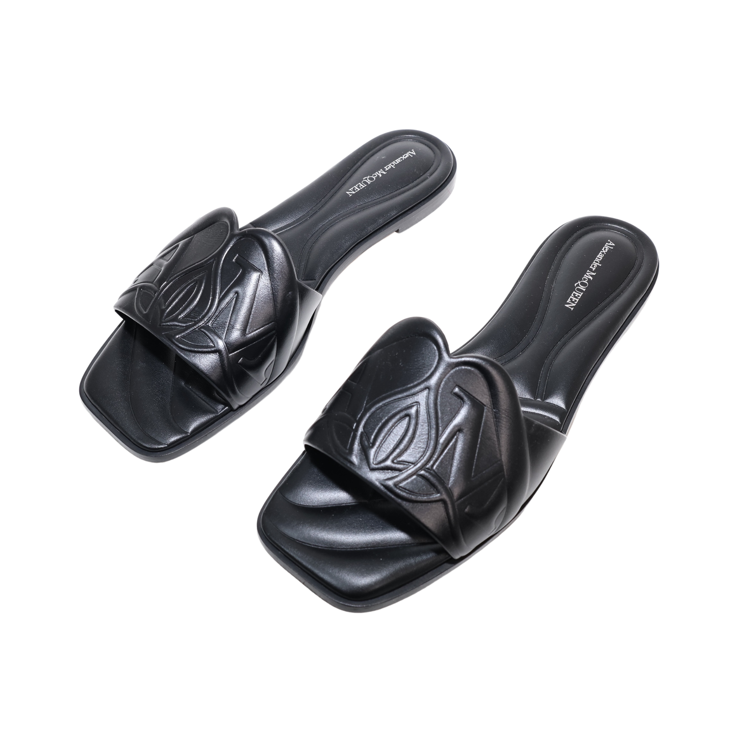 Alexander McQueen Embossed Logo Slides (Size 40)
